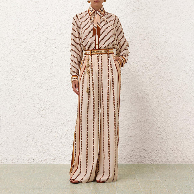 zimmermann illuminate relaxed long sleeve shirt & trousers